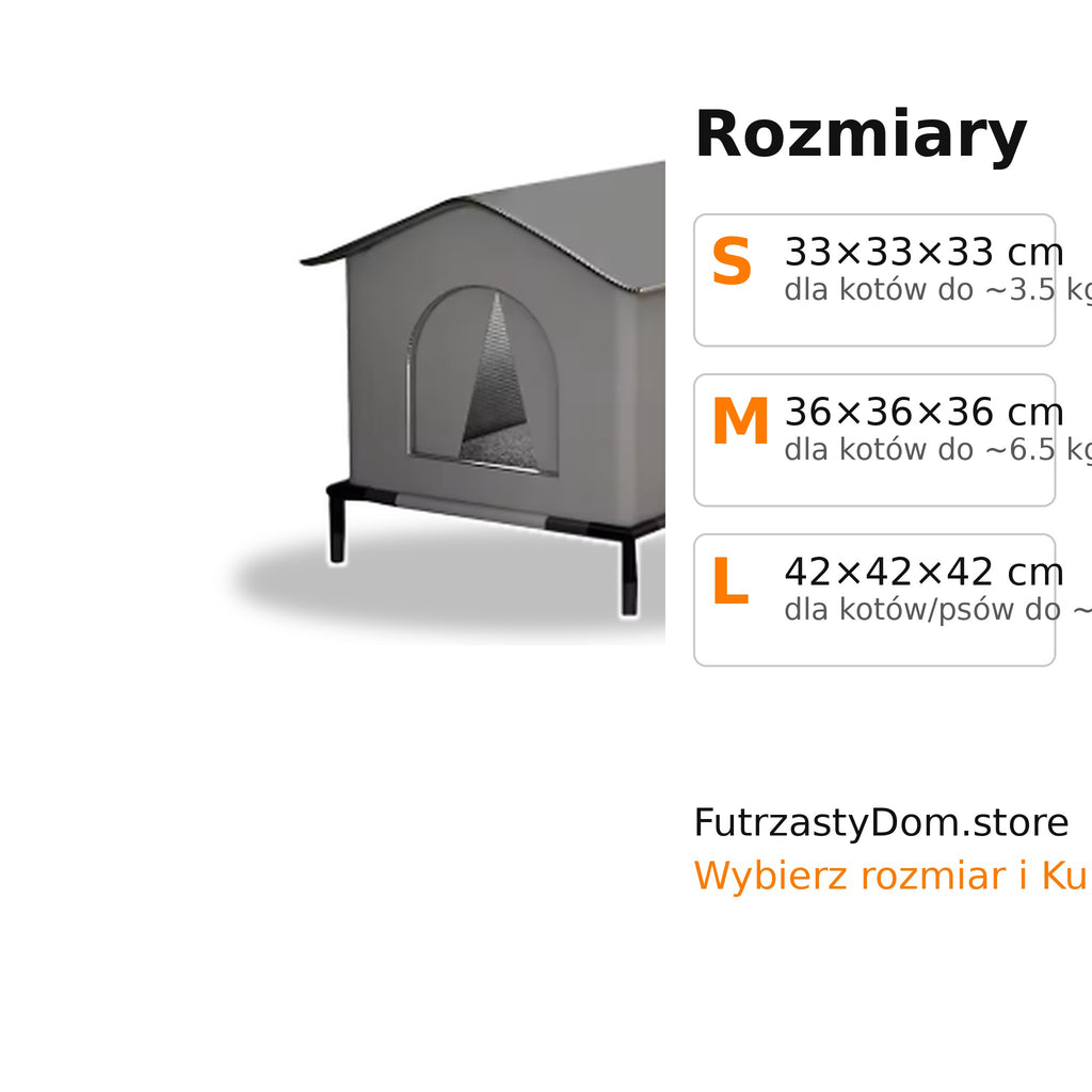 Domek dla kota i małego psa – ocieplany, wodoodporny, na podwyższeniu