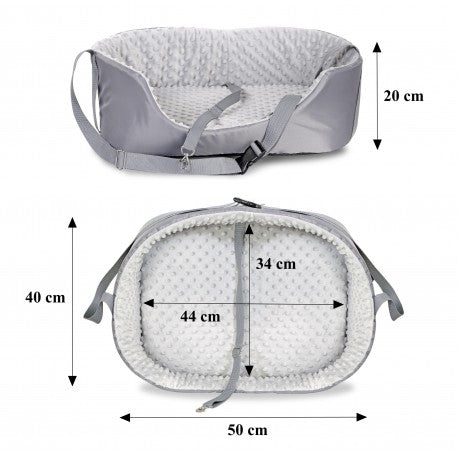 TRANSPORTER samochodowy 50x40 cm MINKY szary